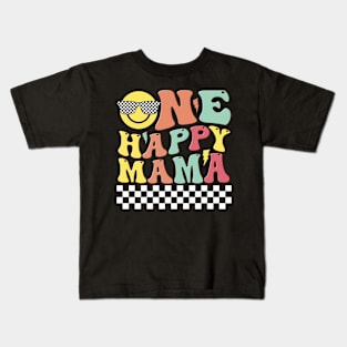 One Happy Mama Groovy 1st Birthday Dude Matching Family Kids T-Shirt